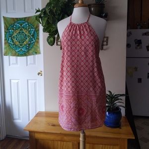 Dee Elle Red Printed Dress Small With Pockets